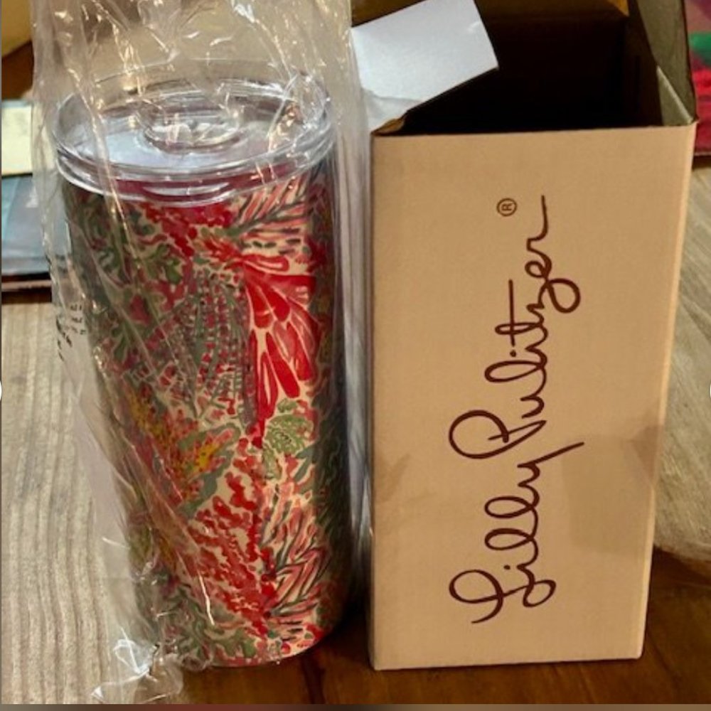 Lilly Pulitzer GWP Coral Print Splashdance Slim Tumbler